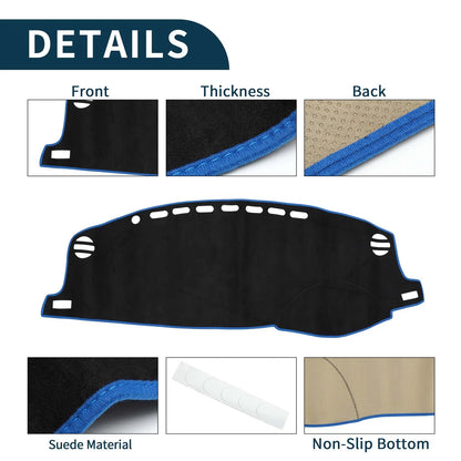 Dashboard Cover Mat for Lexus CT 200H (2011-2019) Sun Protector Black Blue