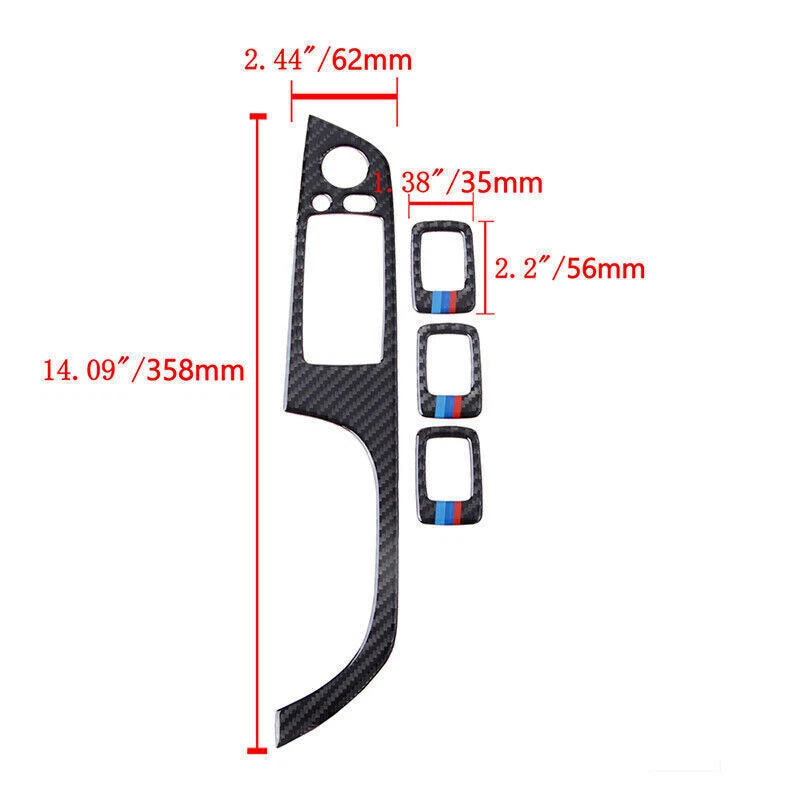 Carbon Fiber Window Switch Panel Trim Set for BMW 3 Series E90 E92 E93 (2005-2012)