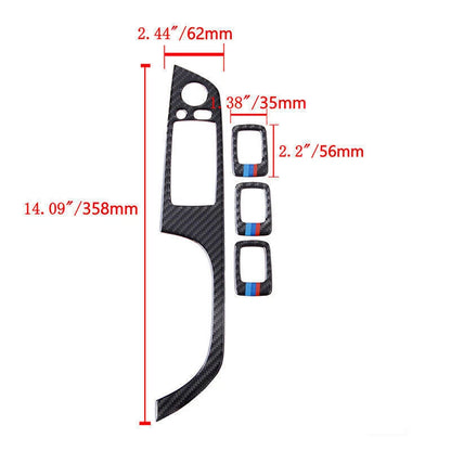 Carbon Fiber Window Switch Panel Trim Set for BMW 3 Series E90 E92 E93 (2005-2012)