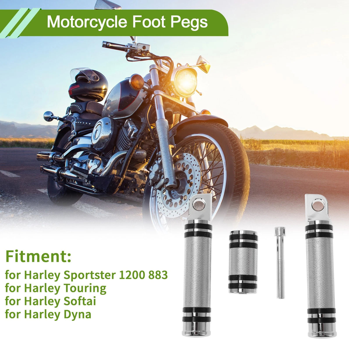 Foot Pegs / 1 Set for Harley/Sportster 1200 883/Touring/Softai/Dyna