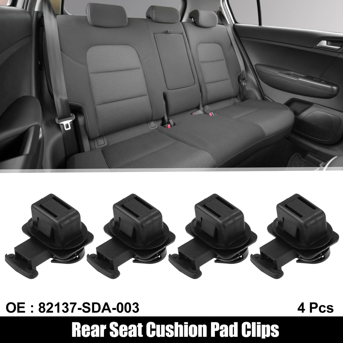 4 x Rear Seat Cushion Pad Clips for Honda Accord (2003-2012)