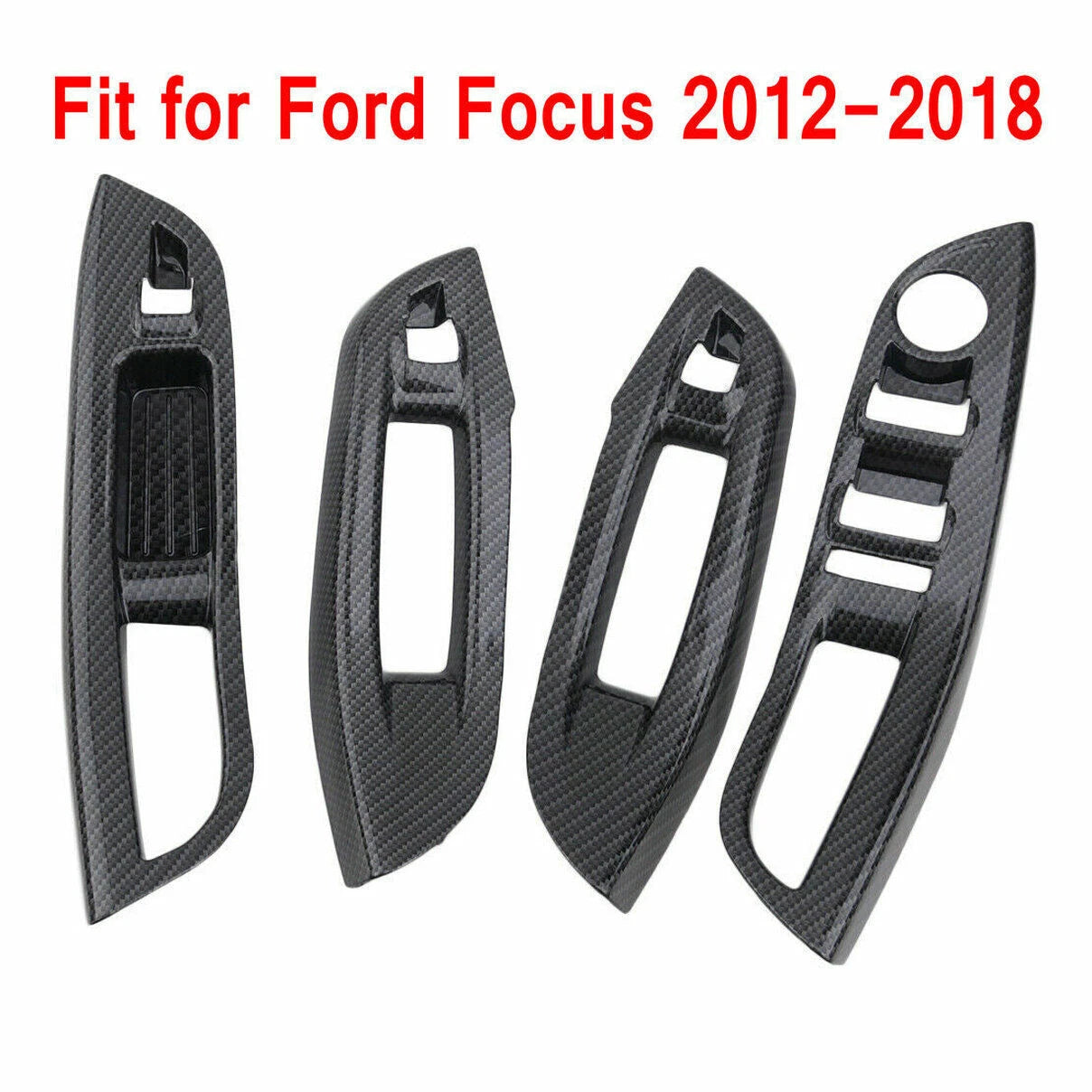 Carbon Fiber Window Switch Panel Cover for Ford Focus (2012–2018)