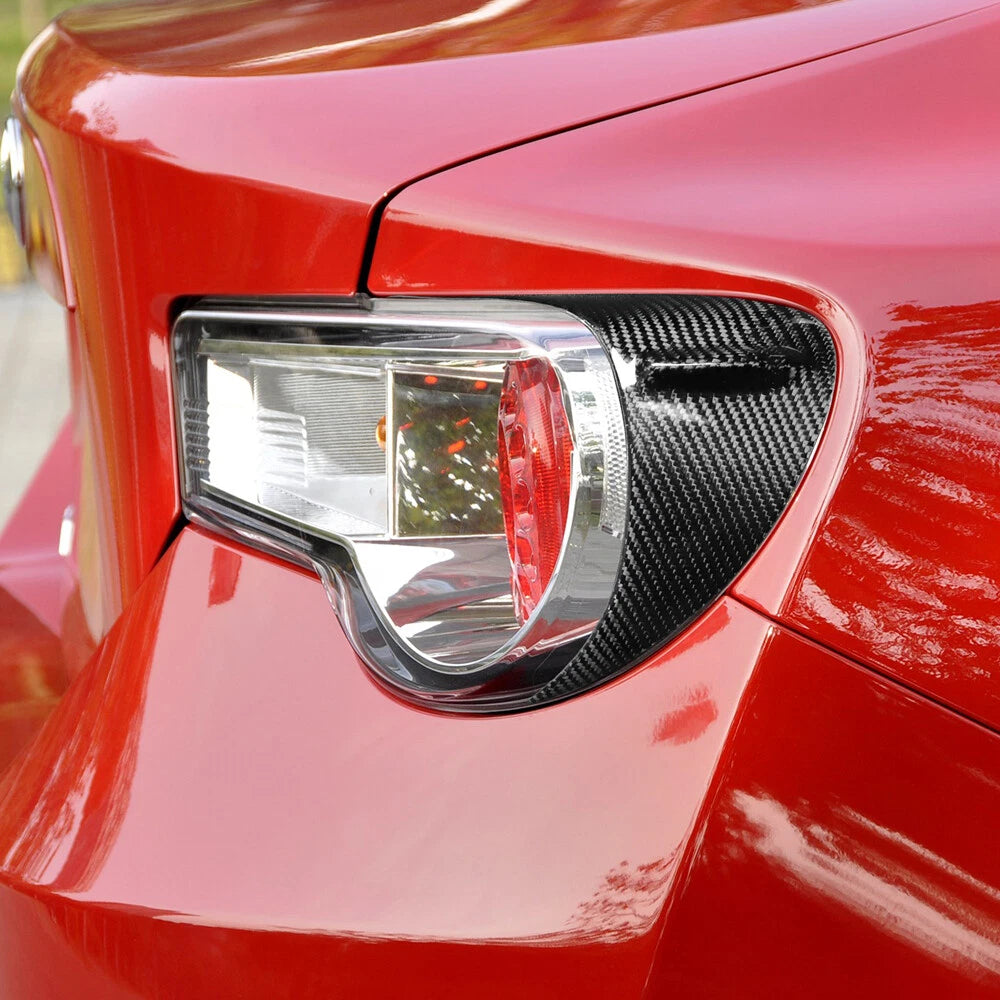 2 x Carbon Fiber Rear Light Eyelid Trim Covers for Scion FR-S, Subaru BRZ (2013-2020)