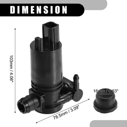 Windshield Washer Pump for Ford Edge 2007-2014 (2 x Plastic Black)