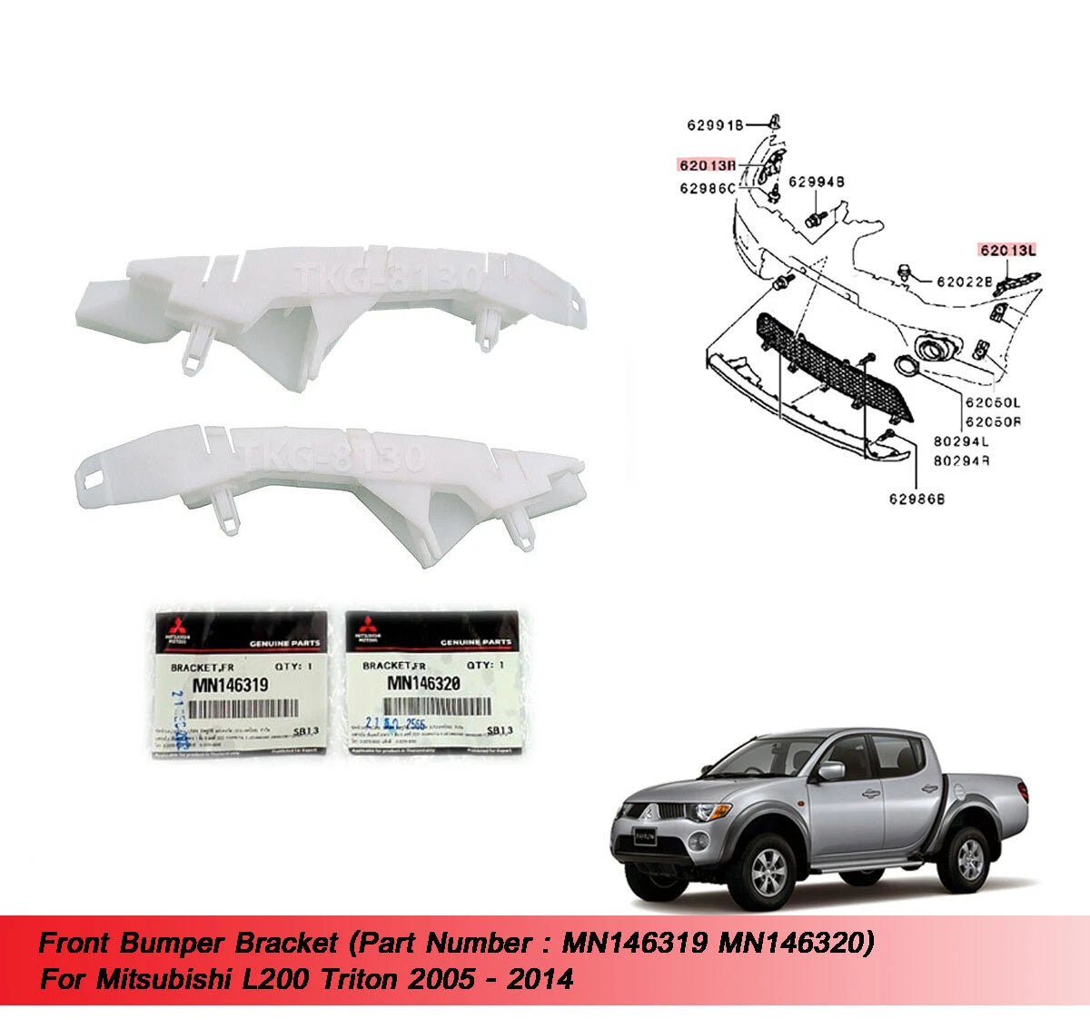 Front Bumper Bracket for Mitsubishi L200 Triton (2005-2014)