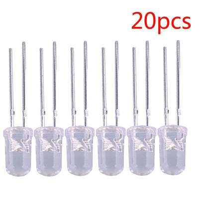 20 x 5mm Red LED Bulbs for Instrument Gauge Cluster Dash Light