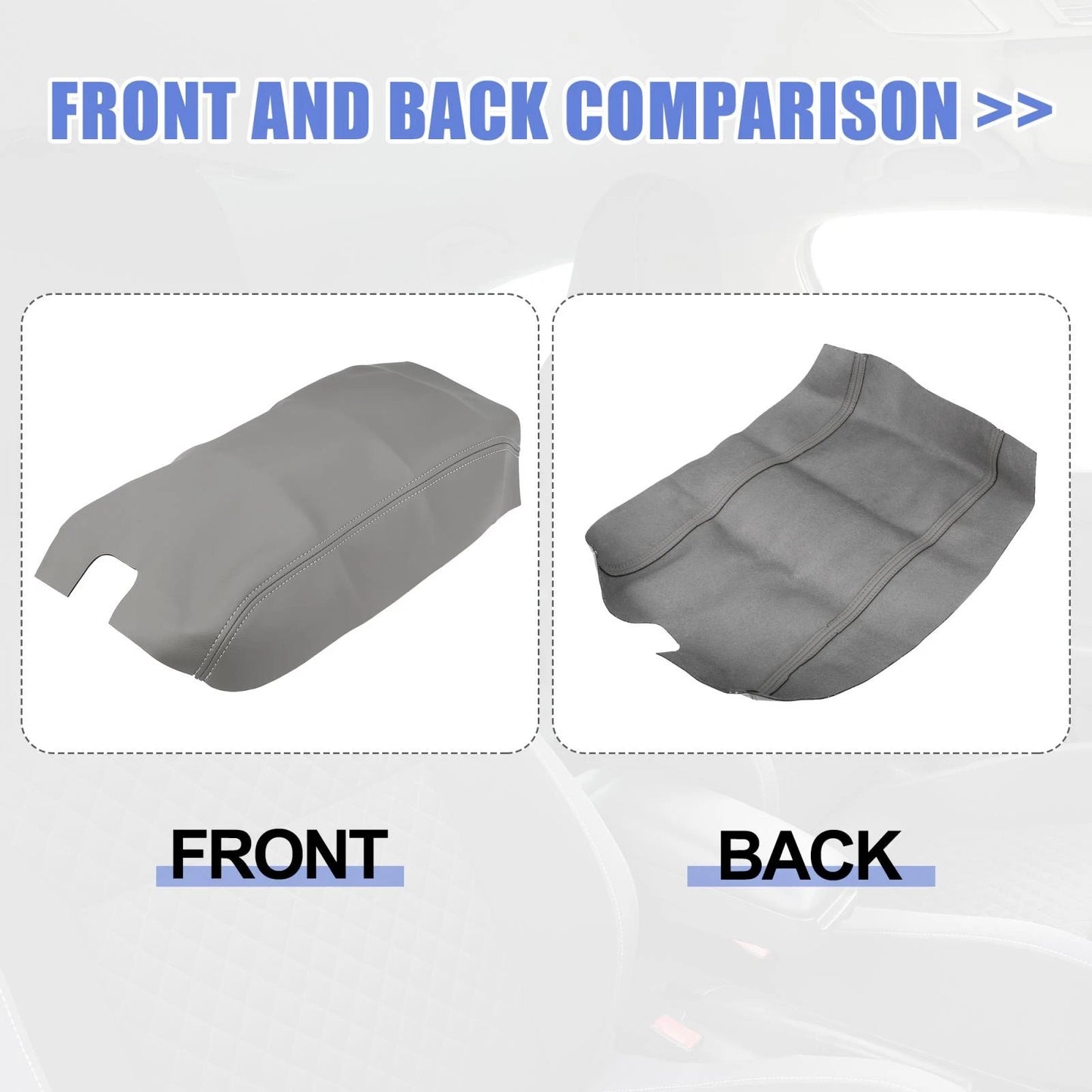 Car Center Console Lid Armrest Cover for Ford F150 (2009-2014) Gray