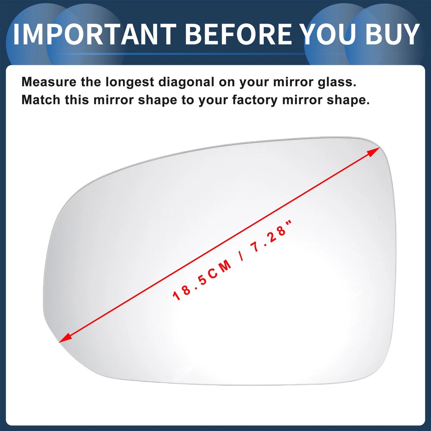 Left Side Heated White Mirror Glass for Volvo XC60 (2017-2022)