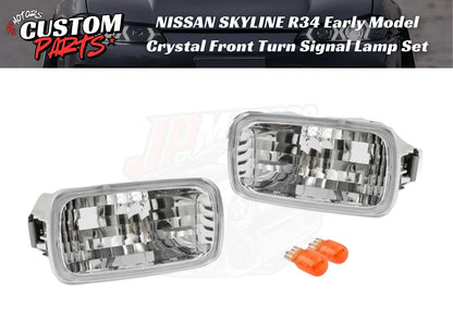 Crystal Front Turn Signal Lamp Clear Lens for Nissan Skyline R34 (1998–2002)