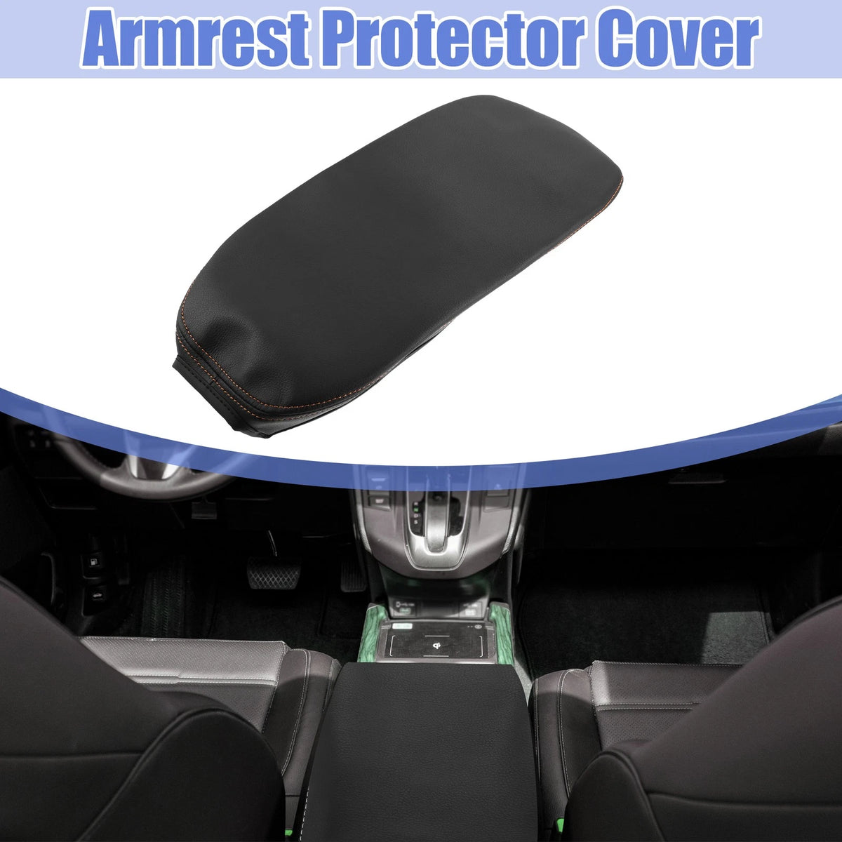 Center Console Armrest Cover for Toyota RAV4 PHV XA50 (2019) Black Orange