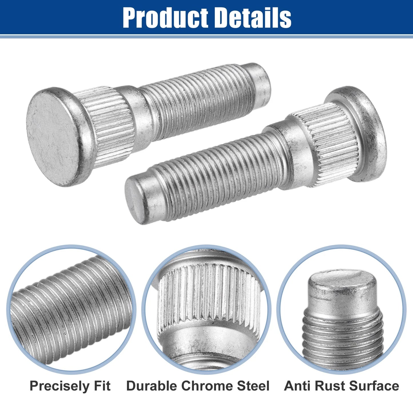 10 x 1/2"-20 Wheel Lug Studs for Jeep Wrangler (2007-2018)
