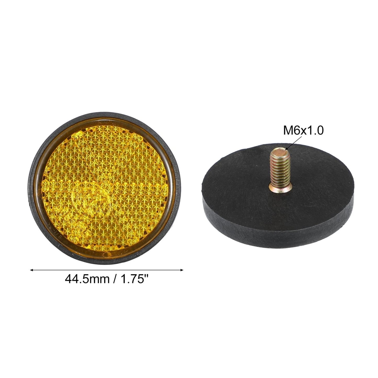 10 x Orange Universal Screw Mount Round Warning Reflector for Motorcycle