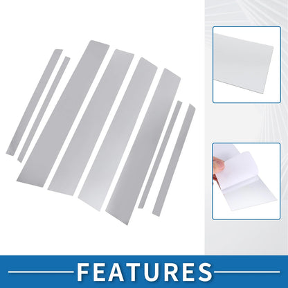8 Pcs Chrome Silver Car Pillar Window Trim Covers for Toyota RAV4 (2013-2018)