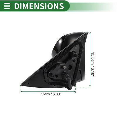 Right Door Mirror for Toyota Camry Manual Folding Gloss Black (2018-2023)
