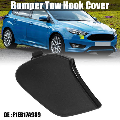 Black Front Bumper Tow Hook Eye Cover for Ford Focus MK3 (2014-2018)