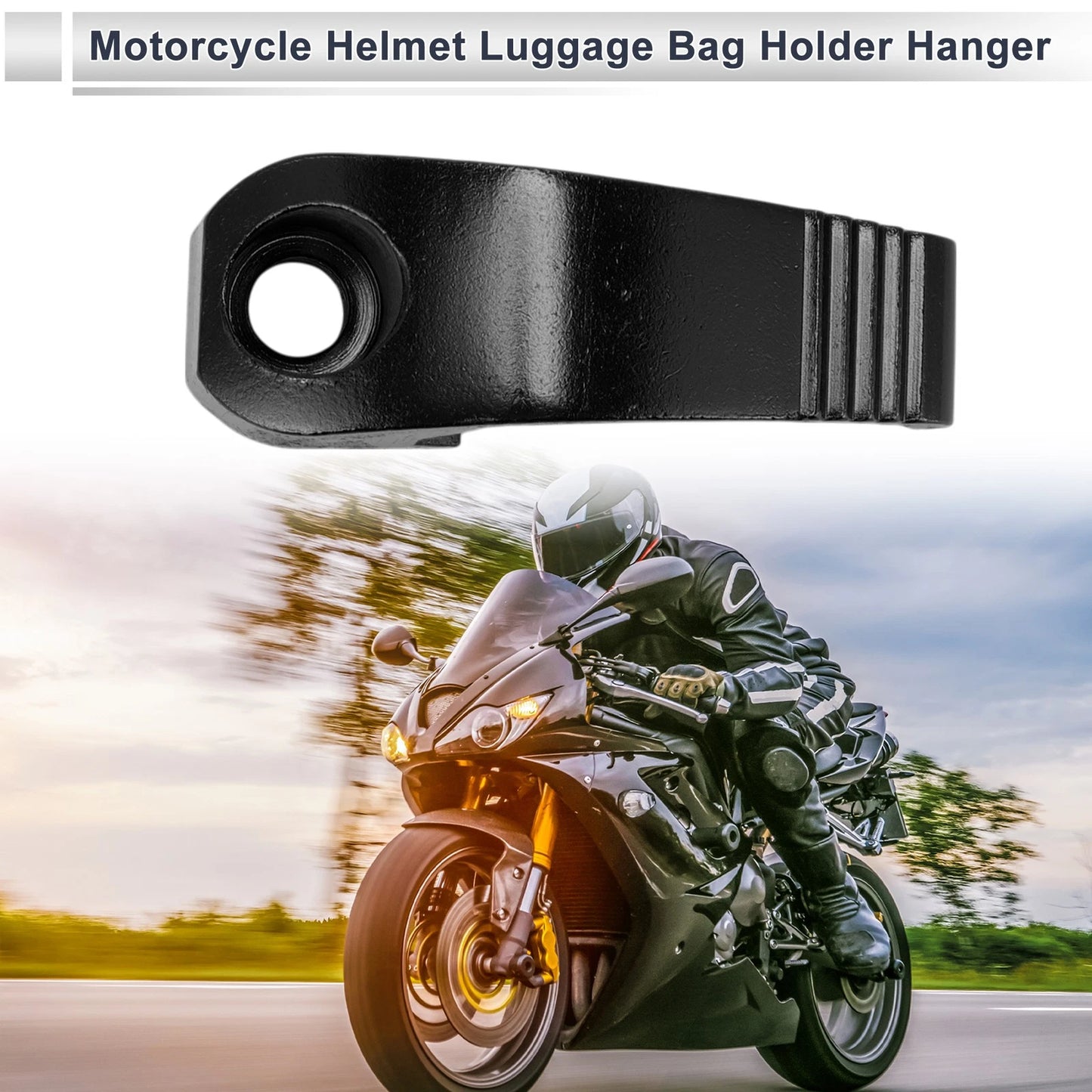 Rectangle Aluminum Hanging Hook / Hexagon / Wrench Nut Black for Motorcycle