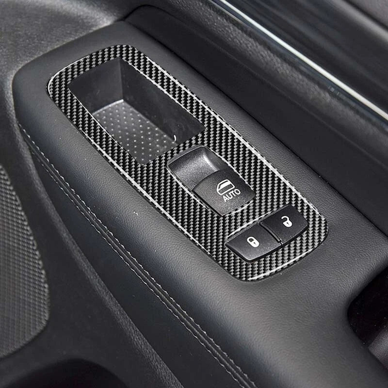 Carbon Fiber Window Control Buttons Cover Trim Fit for Grand Cherokee 2011-2019