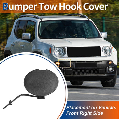 Front Car Bumper Tow Hook Cover for Jeep Renegade (2015-2018) Unpainted