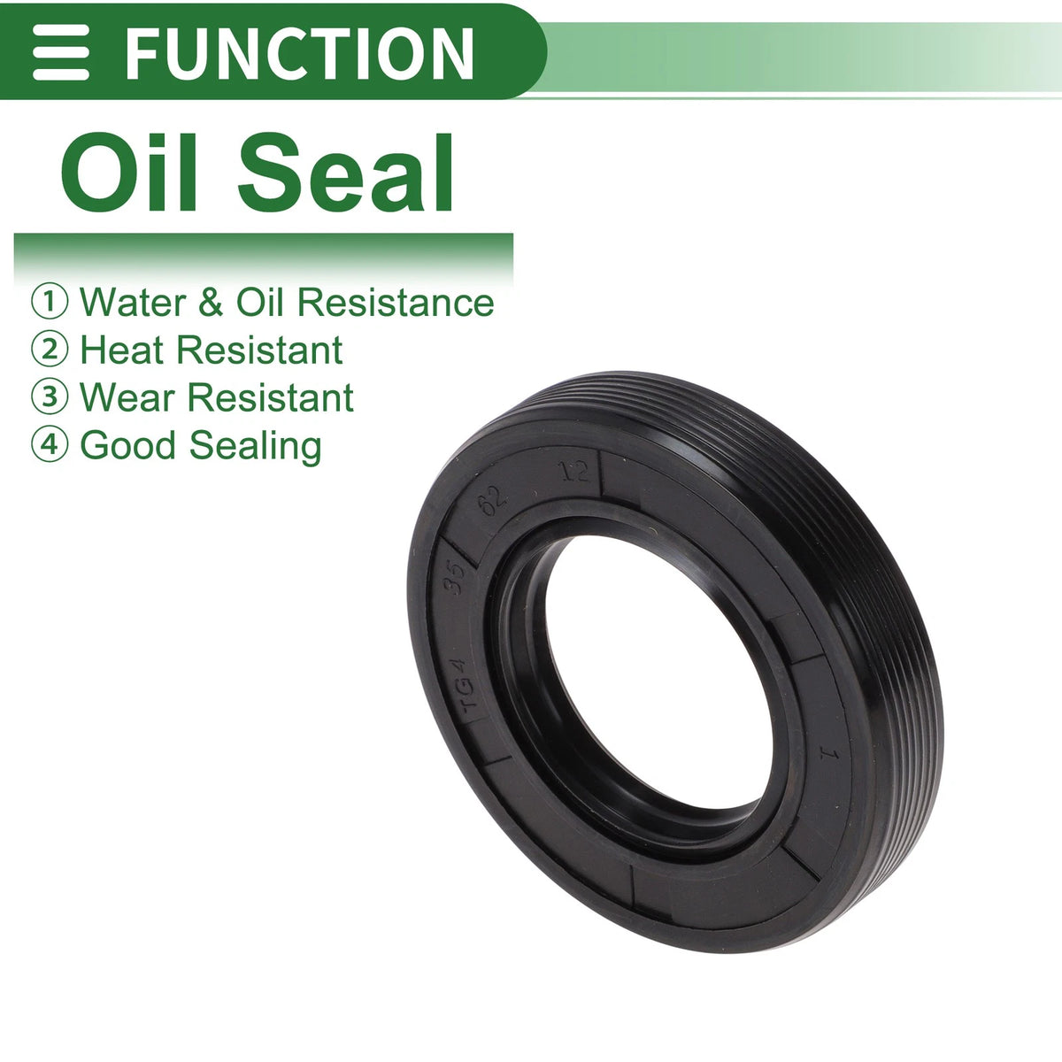 Oil Seal 35x62x12mm NBR Rubber High Pressure Black 5 Pcs