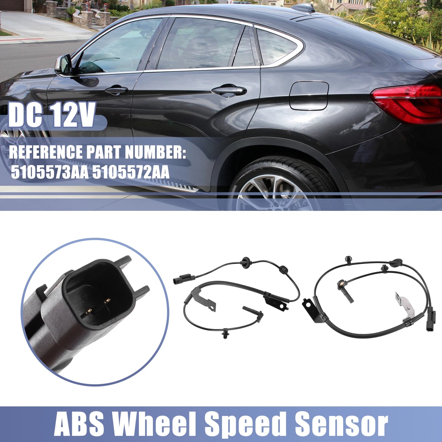ABS Sensor Set Front Left Right for Jeep Compass (2007-2017)