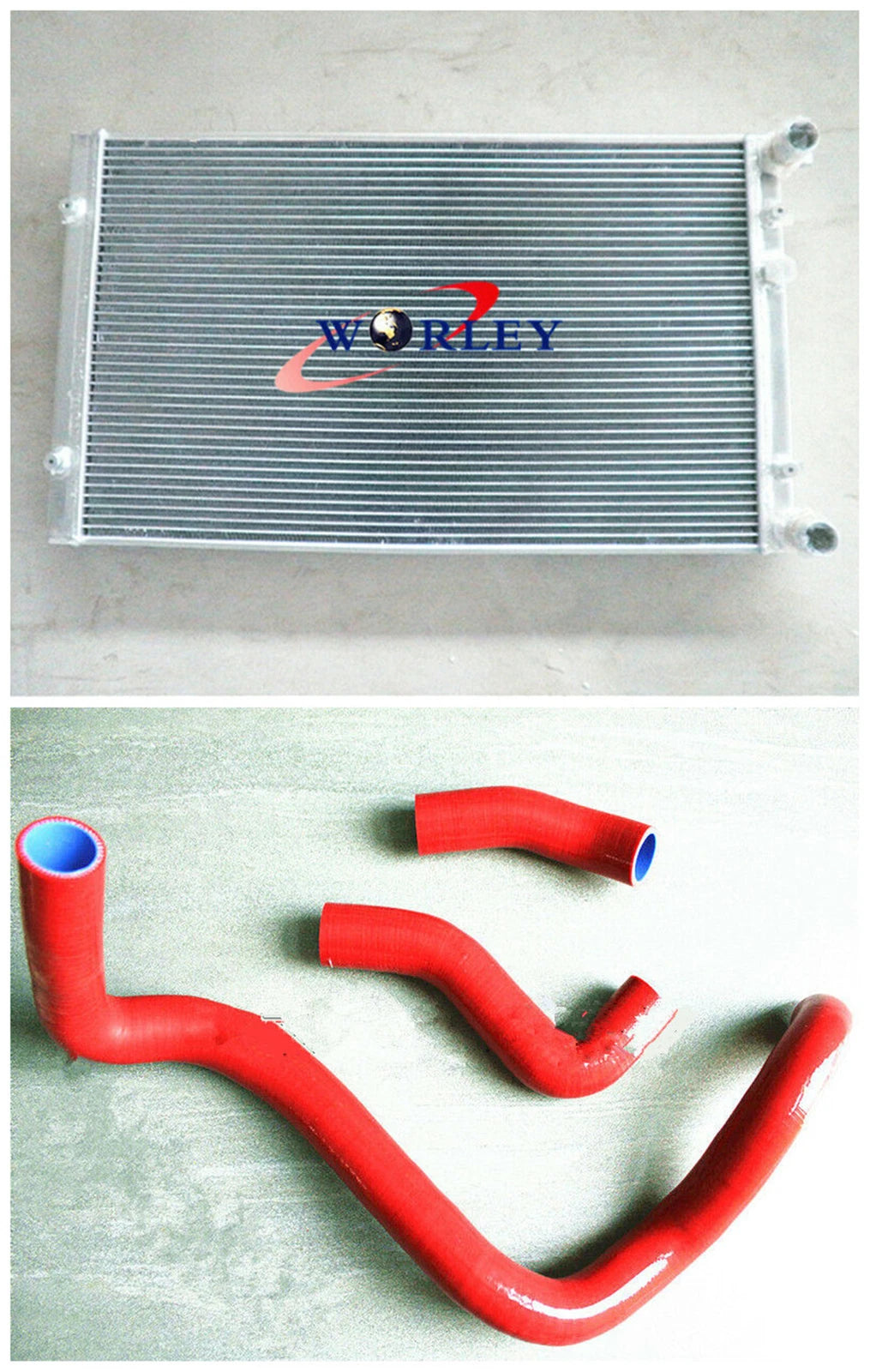 Radiator for VW Golf 1.4/1.6/1.8/2.0 Turbo (2000-2006) + Red Hose
