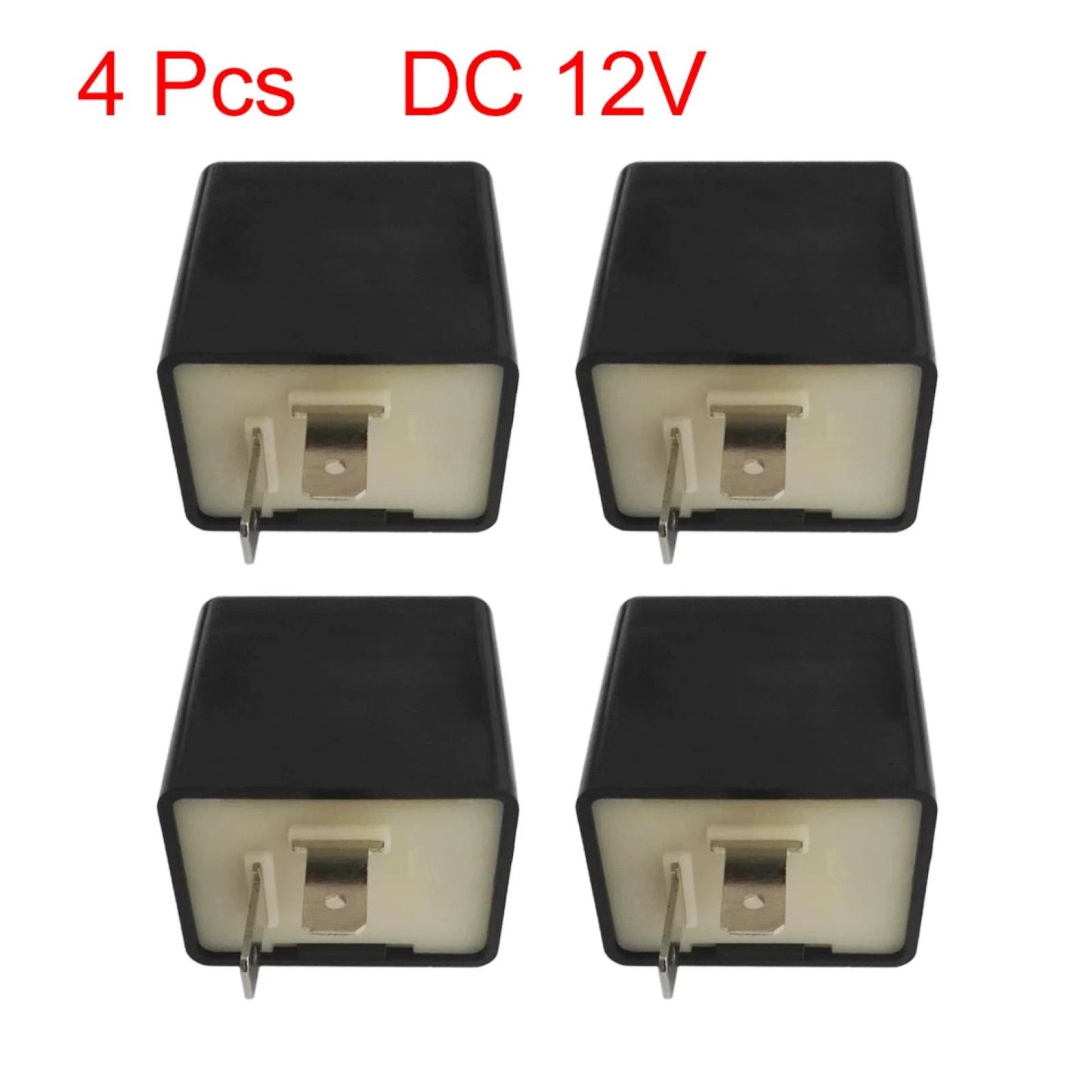 DC 12V Flasher Unit Relay Indicator Buzzer Black 4 x for Motorcycle Motorbike