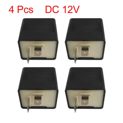DC 12V Flasher Unit Relay Indicator Buzzer Black 4 x for Motorcycle Motorbike