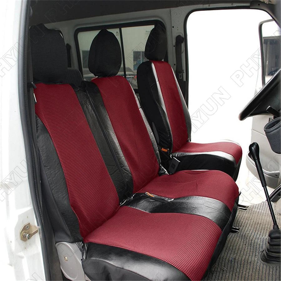 5mm Foam Laminate Front Seat Covers for Car - Grey Polyester & Leather (N/A)