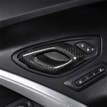 Carbon Fiber Door Handle Panel Cover Trim for Chevrolet Camaro (2016-2023)