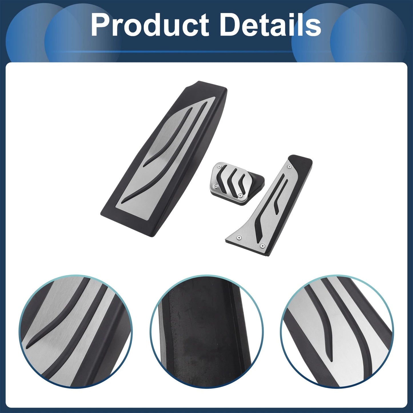 3 x Automatic Foot Accelerator Pedal Covers for BMW 5 Series E60 E61 (2004-2010)