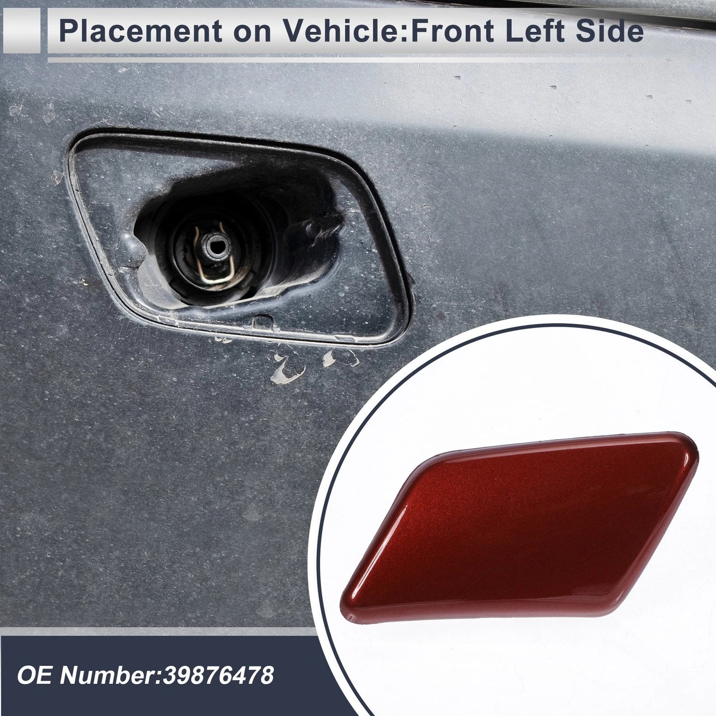 Front Left Bumper Headlight Washer Nozzle Cover for Volvo C30 (2007-2013)