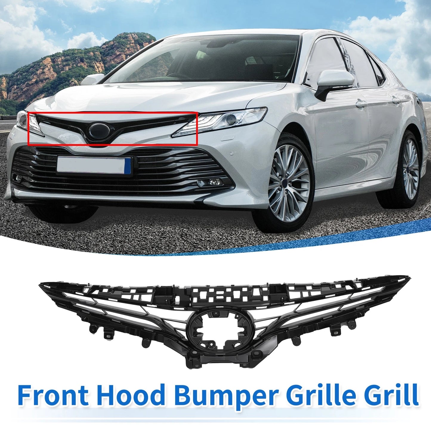 Front Bonnet Bumper Grille for Toyota Camry LE (2018-2023)