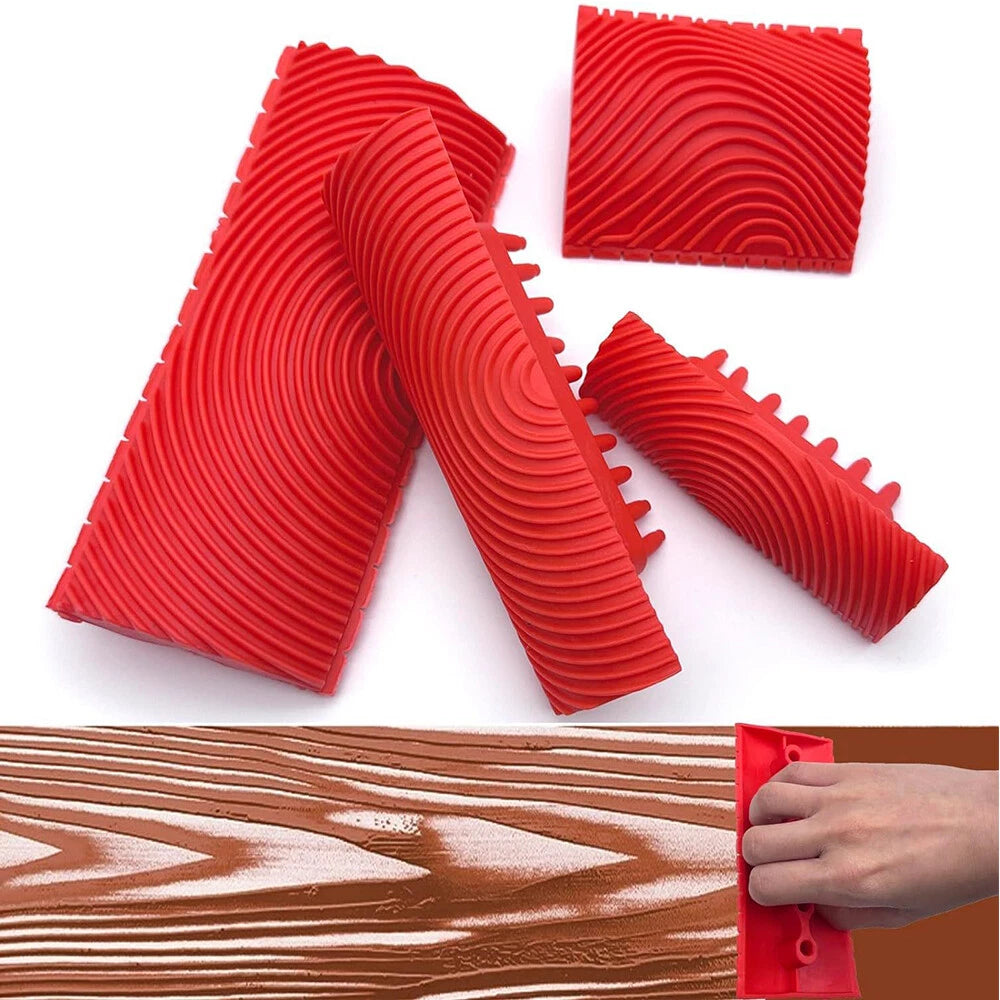 4pcs Wood Grain Tool Kit for Decorative Painting