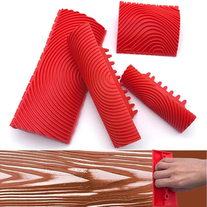 4pcs Wood Grain Tool Kit for Decorative Painting