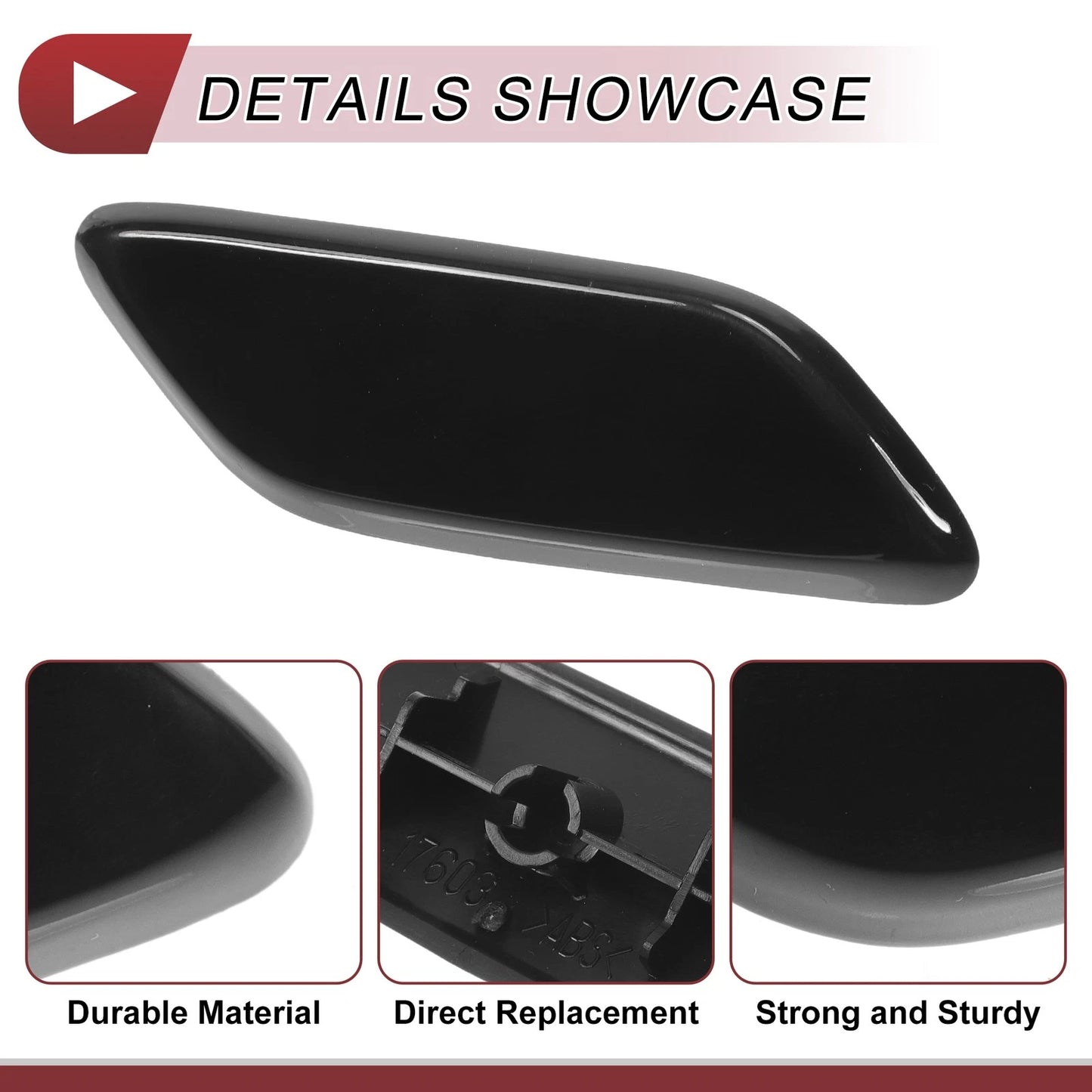 Front Right Washer Nozzle Cover for Honda CR-V MK3 Facelift 2009-2011 Black