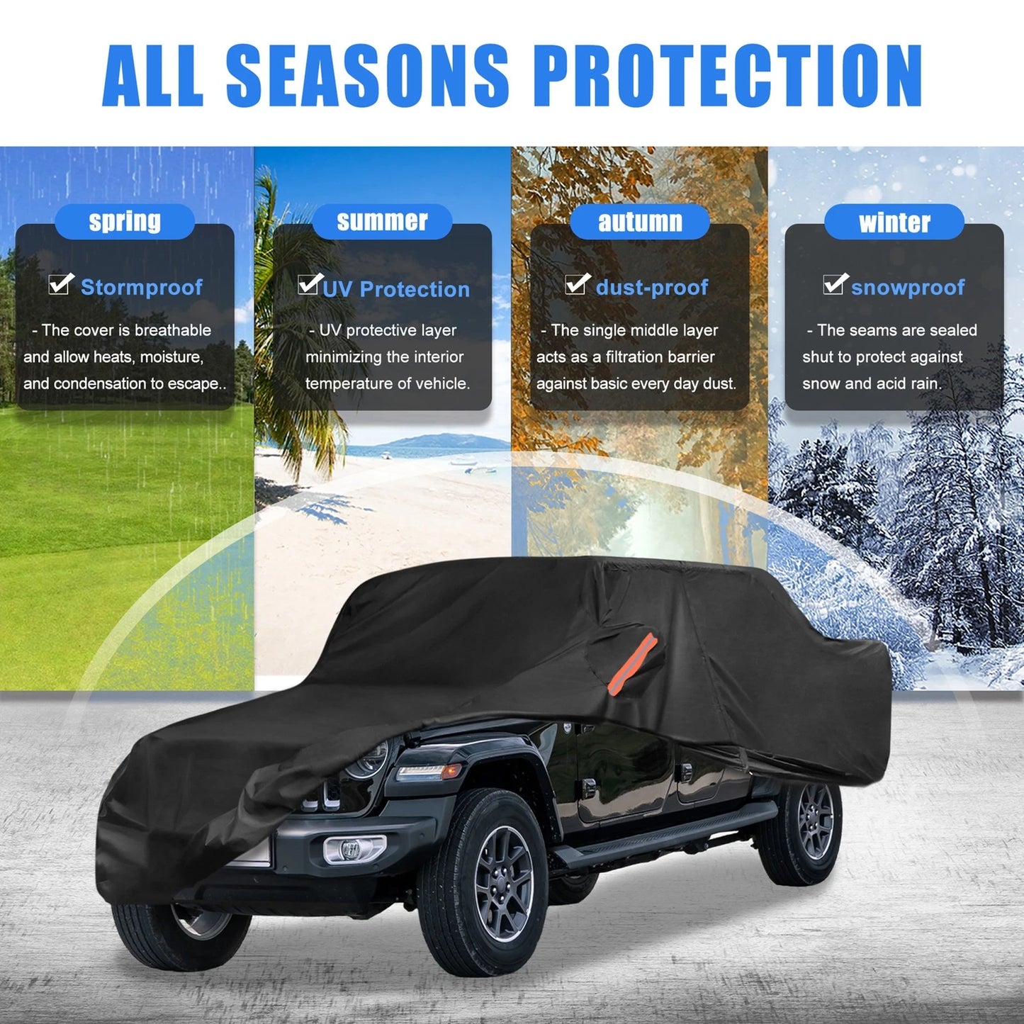 Truck Car Cover for Jeep Gladiator JT 2020-2022 Waterproof Black