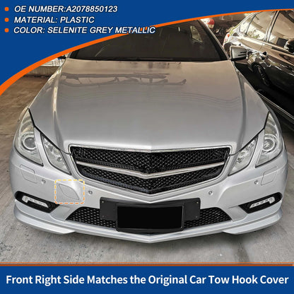 Front Car Bumper Tow Hook Cover for Mercedes-Benz E350 (2010-2014) Grey