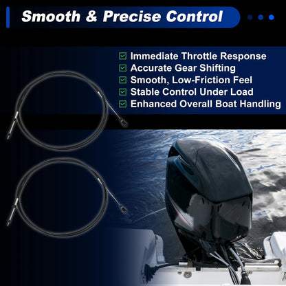 2 x 18 ft Throttle Shift Control Cable for Yamaha