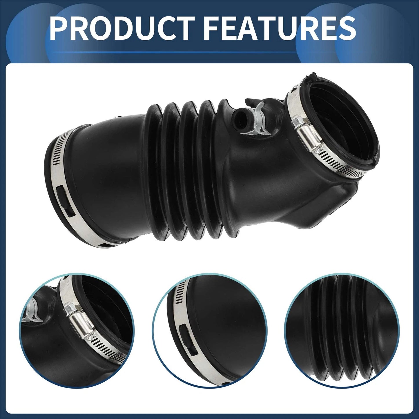 Intake Hose Tube w/ Clamps for Honda Odyssey (2011-2017) - Black, 1 Pc