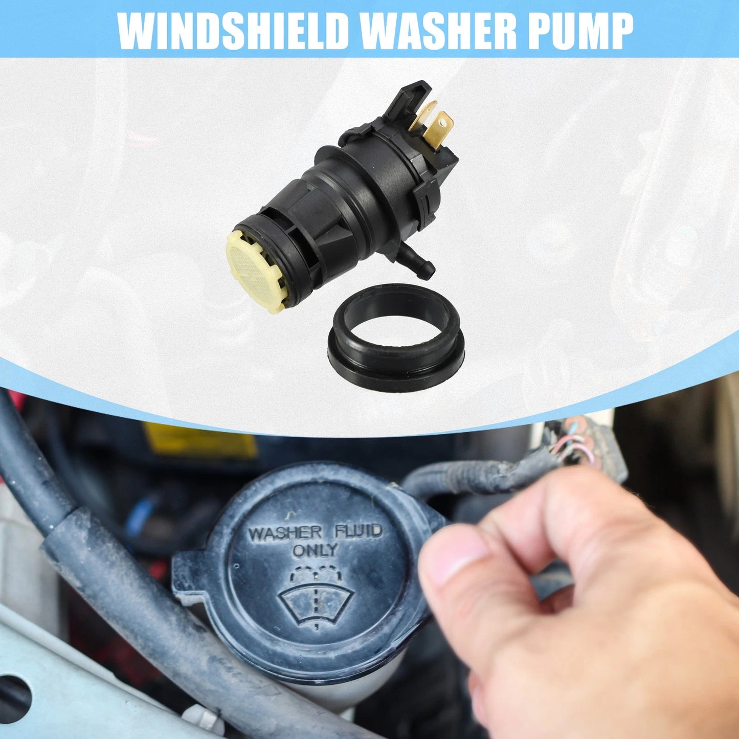 Windshield Washer Motor Pump for Honda Civic  - 1 x Black