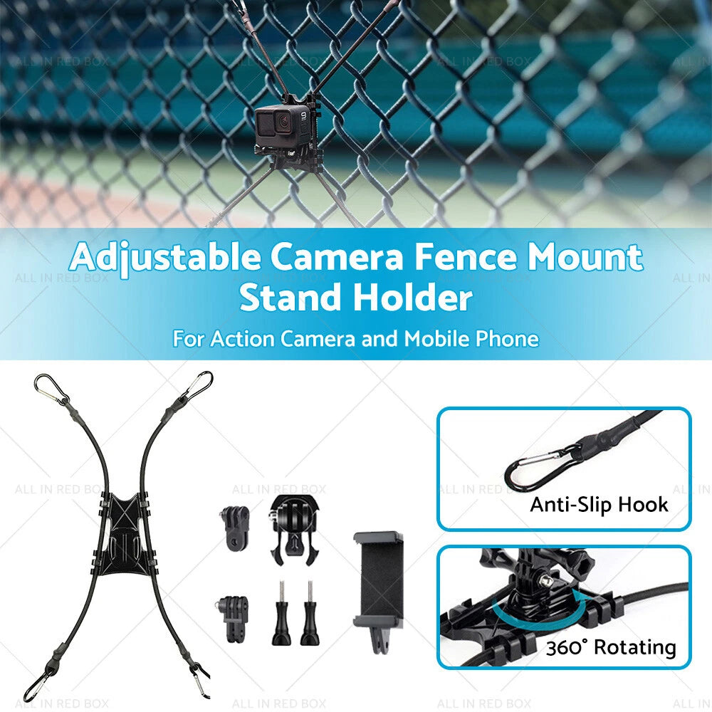 Adjustable Camera Fence Mount Stand Holder for Action Camera & Phone