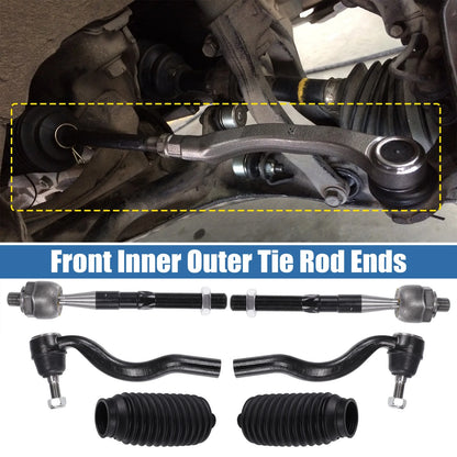 6pcs Front Inner Outer Tie Rod End Link for Dodge Durango (2011-2015)