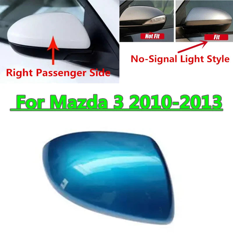 Right Passenger Side Mirror Cover No-Signal Cap for Mazda 3 (2010–2013)