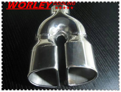 2.4" Inlet Stainless Double Oval Outlet Exhaust Tip