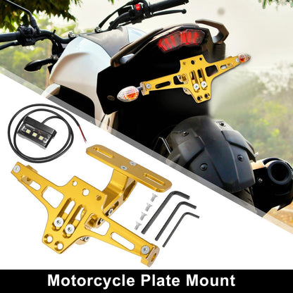 License Bracket Universal Fender Eliminate Gold Tone for Motorcycle