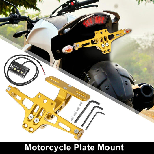 License Bracket Universal Fender Eliminate Gold Tone for Motorcycle