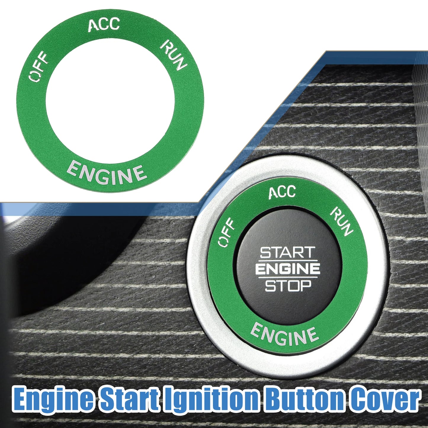 Engine Start Button Sticker Aluminum Alloy for Dodge Charger Challenger Green