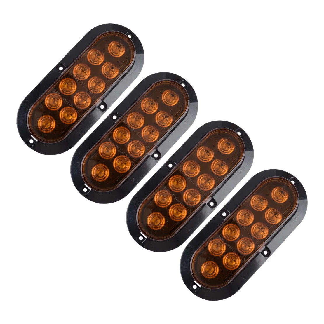 4Pcs 10LED Oval Truck Trailer Turn Signal Tail Reverse Brake Lights