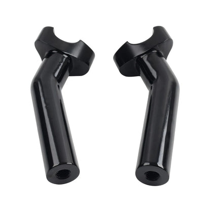 6" CNC Pullback Handlebar Risers Black for Harley Dyna Softail Sportster (2004-2023)