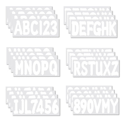 4 Sets Marine Boat White Sticker Decal A-Z Letters & 0-9 Numbers